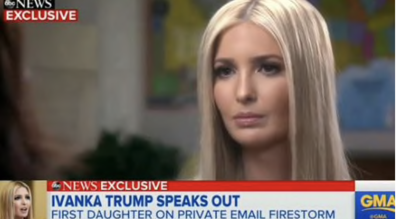 Ivanka Trump explains her use of a personal email. Picture: ABCSource:Supplied