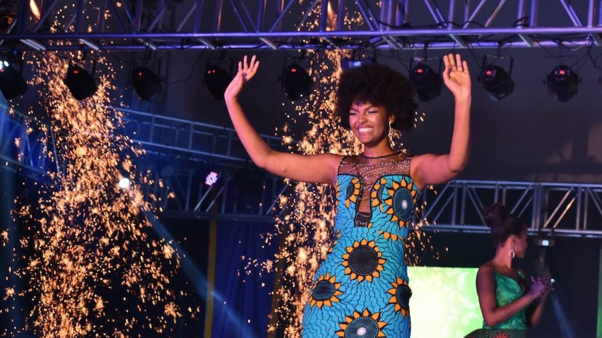 Dorcas Kasinde celebrates her win. © Facebook / Miss Africa