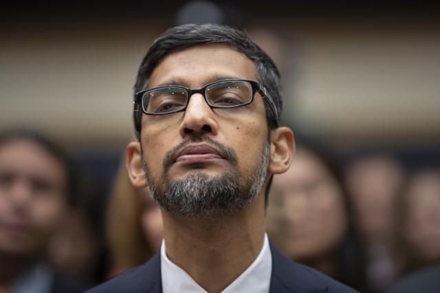 Google CEO Sundar Pichai appears before the House Judiciary Committee to be questioned about the internet giant&#39;s privacy security and data collection, on Capitol Hill in Washington, Tuesday, Dec. 11, 2018. Pichai angered members of a Senate 