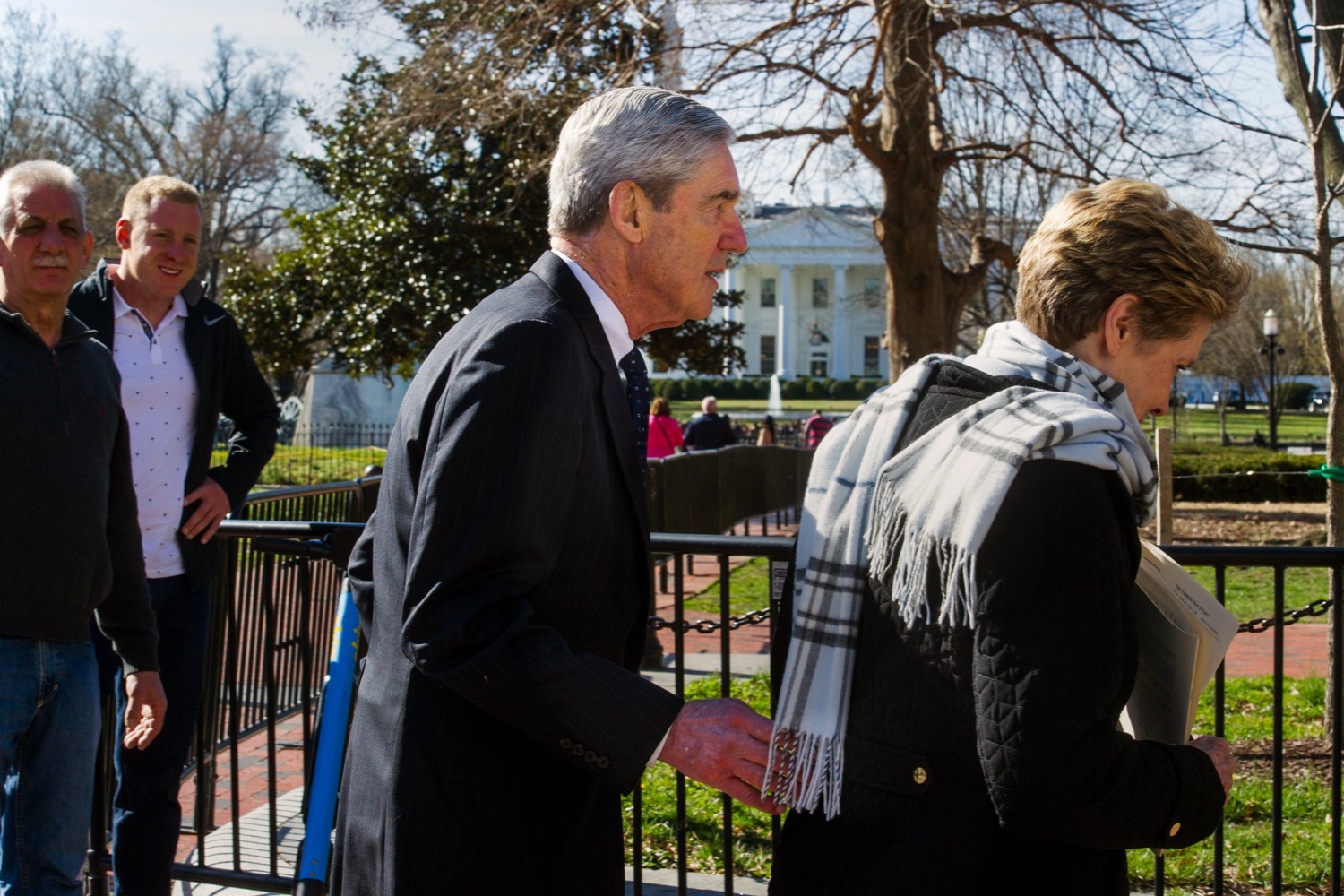 The special counsel, Robert S. Mueller III, and his wife, Ann, walk near the White House after attending church on Sunday.CreditCreditCliff Owen/Associated Press