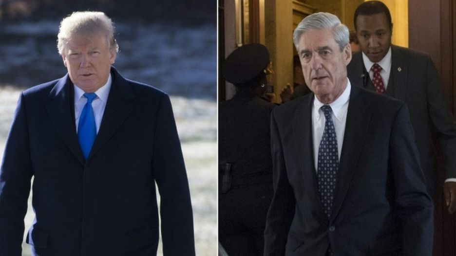 AFP/GETTY /President Donald Trump (left) has criticised Robert Mueller's (right) investigation as a "witch hunt"