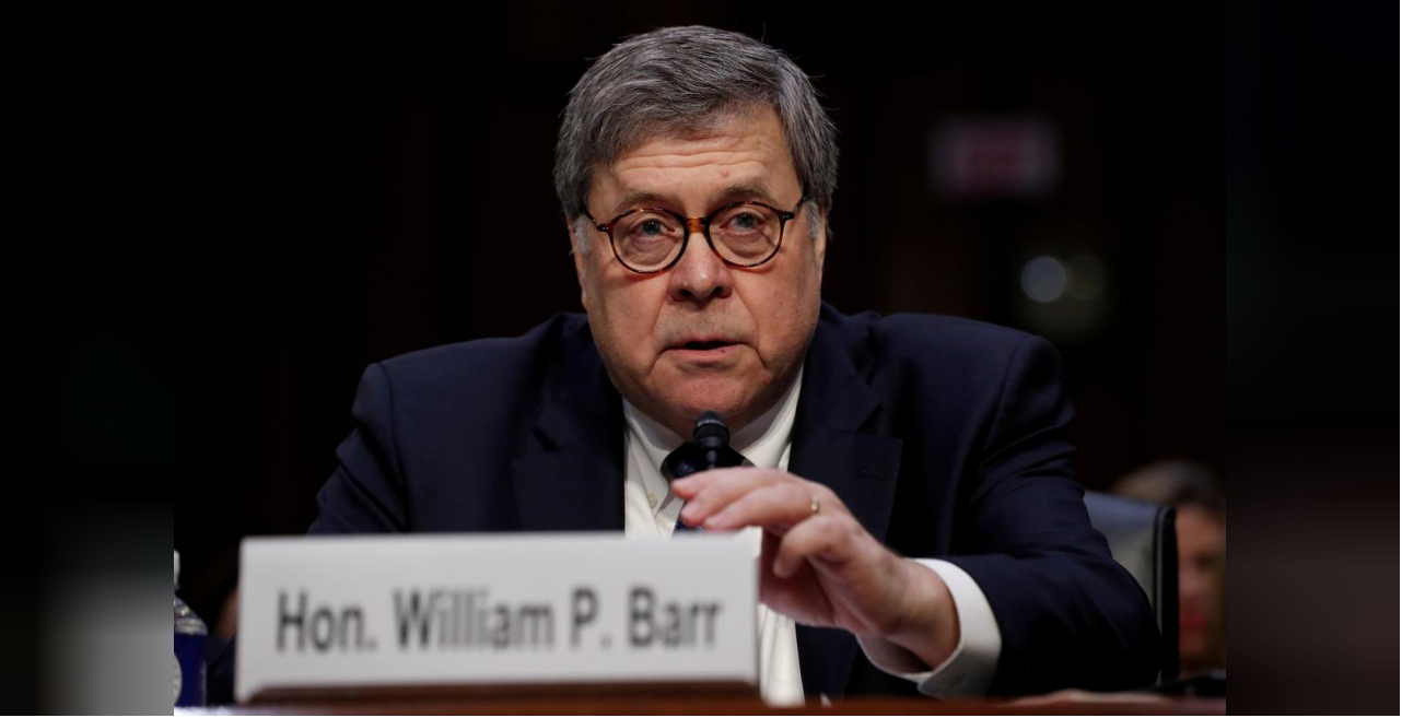 FILE PHOTO: William Barr testifies at the start of his U.S. Senate Judiciary Committee confirmation hearing on his nomination to be attorney general of the United States on Capitol Hill in Washington, U.S., January 15, 2019. REUTERS/Kevin Lama