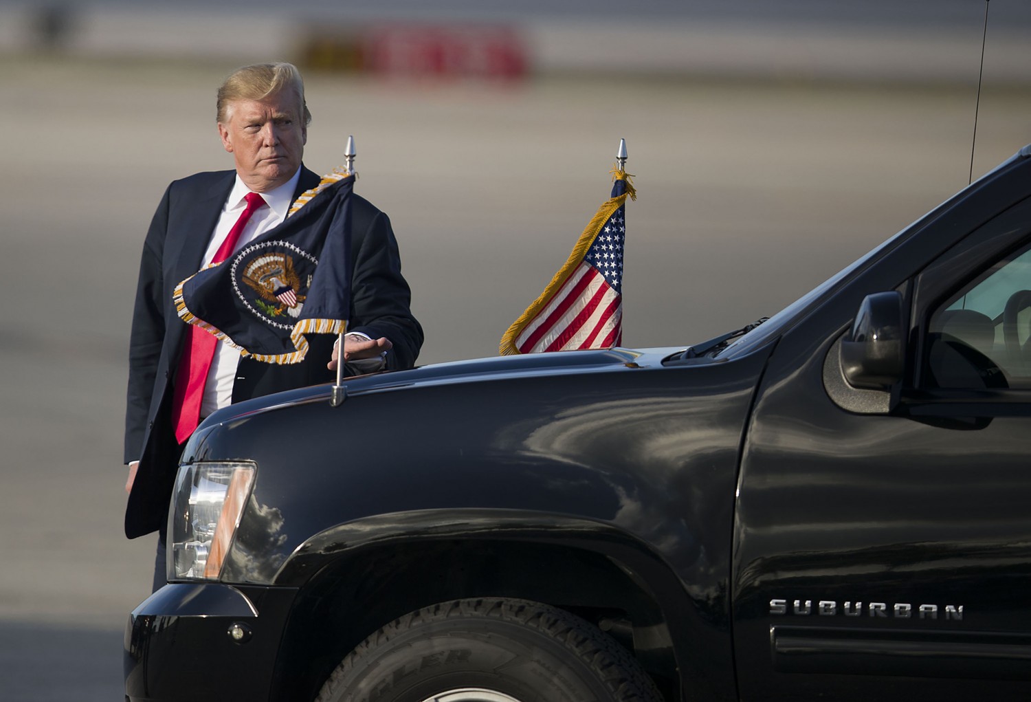 Donald Trump on April 18. Photographer: Joe Raedle/Getty Images North America