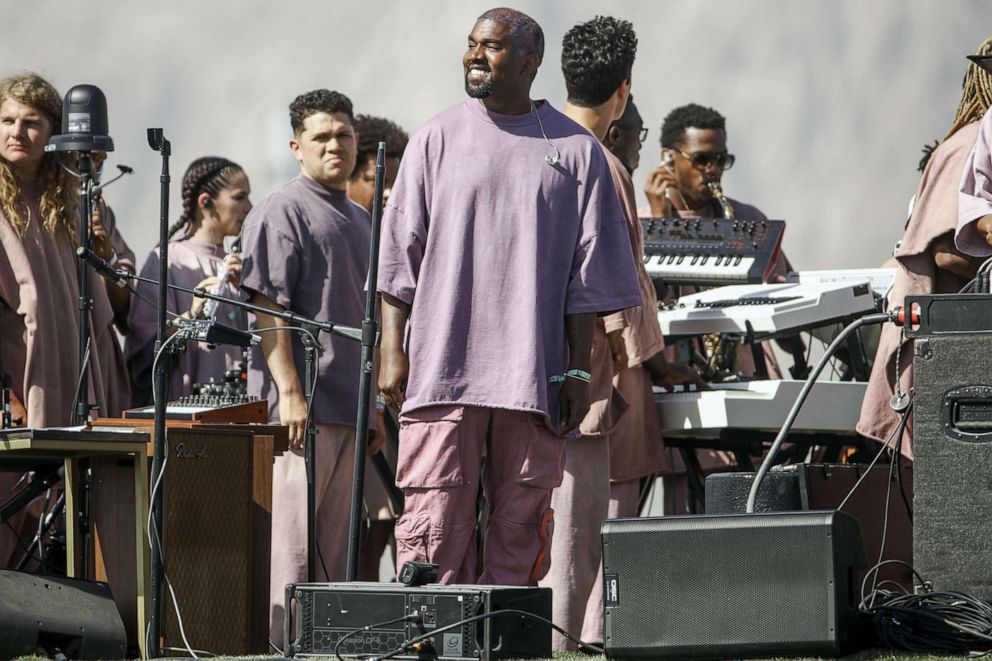 Rich Fury/Getty Images Kanye West performs Sunday Service during the 2019 Coachella Valley Music And Arts Festival on April 21, 2019 in Indio, Calif