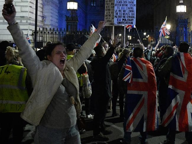 The UK is even more starkly divided on the Brexit issue after catastrophic European election results for the two main parties. Picture: Leon Neal/Getty ImagesSource:Getty Images