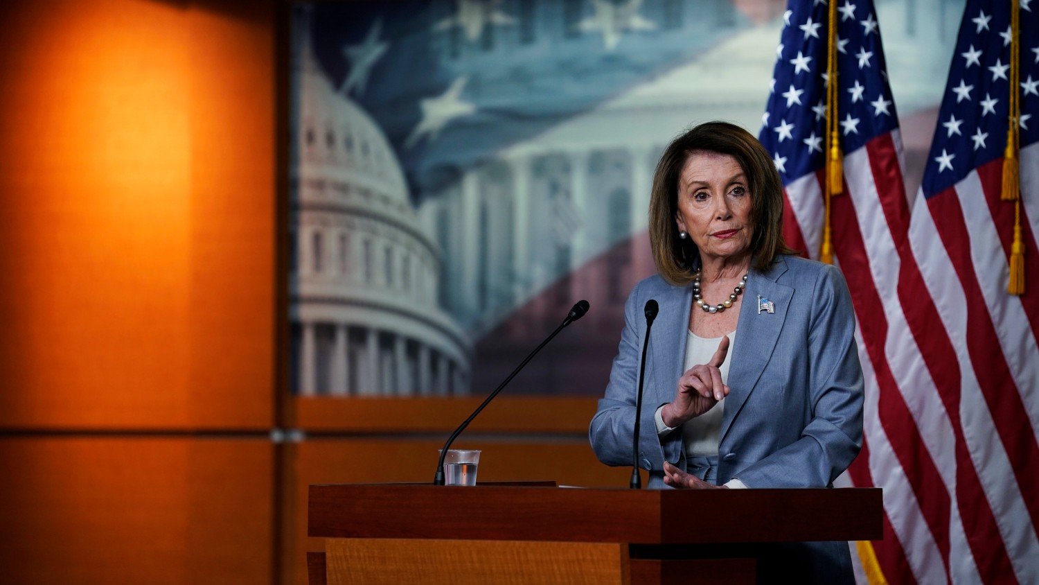 During her press conference Thursday on Capitol Hill, Speaker Nancy Pelosi discussed how the House may move to hold Attorney General William P. Barr in contempt of Congress.CreditCreditErin Schaff/The New York Times