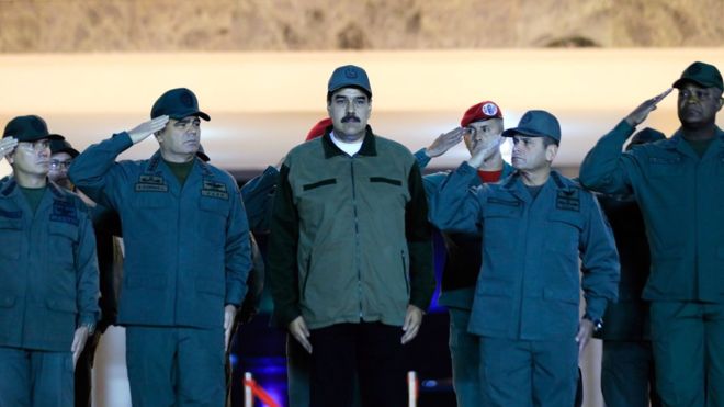 EPA / Mr Maduro says he still has the support of the armed forces