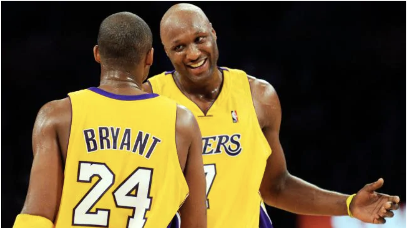 ‘And that’s how I beat the drug test … Lamar Odom and Kobe Bryant during their time at the Lakers.Source:Supplied
