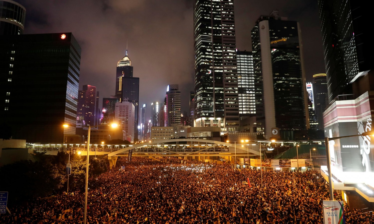 Hong Kong’s streets were packed with protesters on Sunday calling for the total withdrawal of a controversial extradition law. Photograph: Jorge Silva/Reuters