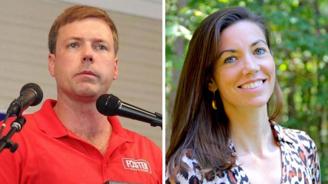 TWITTER / @ROBERTFOSTER4MS / LARRISON CAMPBELL / Larrison Campbell (R) said she asked to shadow the Republican candidate Robert Foster on a campaign trip