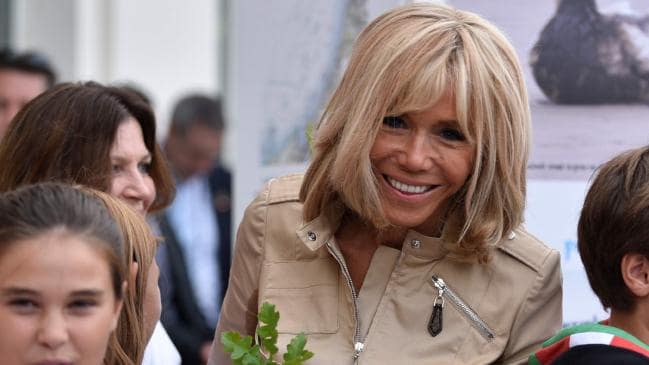 Brigitte Macron, wife of the French President, in Biarritz. Picture: AFPSource:AFP