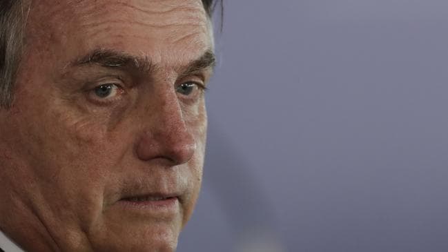 Brazil’s President Jair Bolsonaro has claimed fires in the Amazon Rainforest are part of a conspiracy against him, but has provided no evidence. Picture: APSource:AP