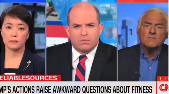 CNN host Brian Stelter (middle) claimed he didn’t hear the controversial comment. Picture: CNNSource:Supplied