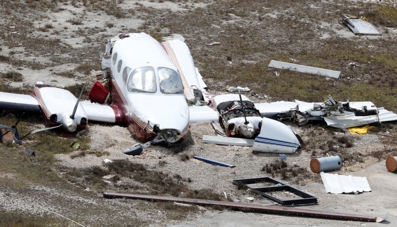 An aerial view shows damage at the Freeport airport after Hurricane Dorian hit Grand Bahama Island in the Bahamas on Wednesday. (Joe Skipper/Reuters)