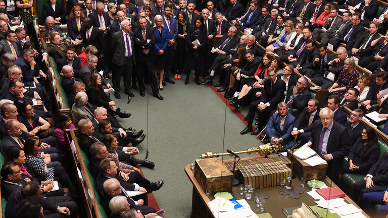 UK Prime Minister Boris Johnson speaks in the House of Commons © Reuters / UK Parliament / Handout / Jessica Taylor