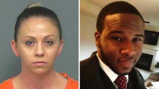 POLICE HANDOUT/ FACEBOOK / Amber Guyger (left) said she thought Botham Jean was an intruder in her own apartment