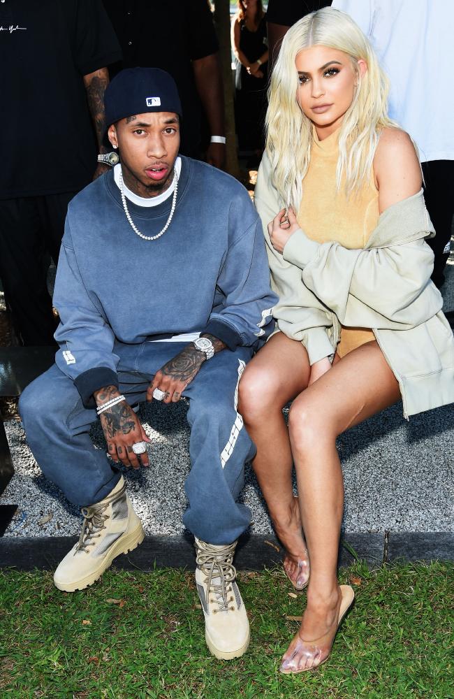 Tyga and Kylie Jenner attend the Kanye West Yeezy fashion show in 2016. Picture: Jamie McCarthy/Getty Images for Yeezy Season 4Source:Supplied