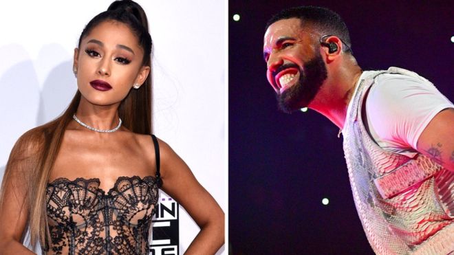 GETTY IMAGES / Ariana Grande and Drake were the most-streamed female and male artists of the decade