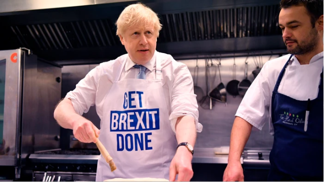 Cover: Britain's Prime Minister Boris Johnson prepares a pie at the Red Olive catering company while on the campaign trail, in Derby, England, Wednesday, Dec. 11, 2019 Britain goes to the polls on Dec. 12. (Ben Stansall/Pool Photo via