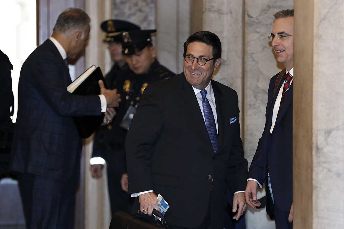 President Donald Trump's personal attorney Jay Sekulow (left) and White House Counsel Pat Cipollone. | Julio Cortez/AP Photo