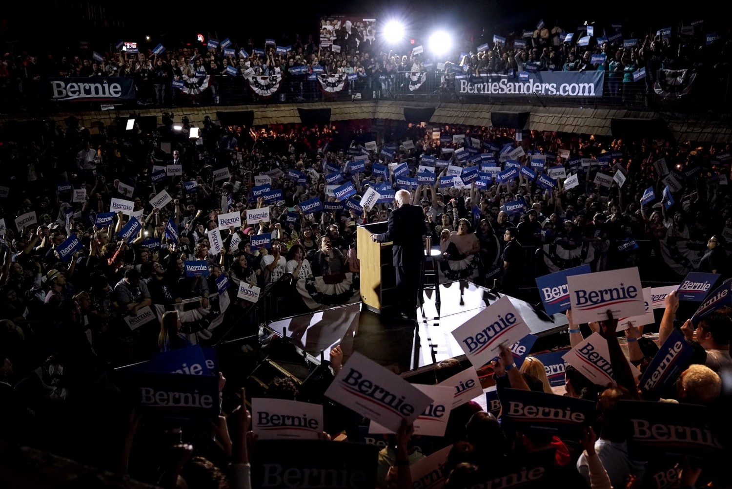 Sen. Bernie Sanders, I-Vt., speaks at a campaign rally in San Antonio on Saturday, Feb. 22, 2020, after winning the Nevada Democratic presidential caucuses.Drew Angerer / Getty Images