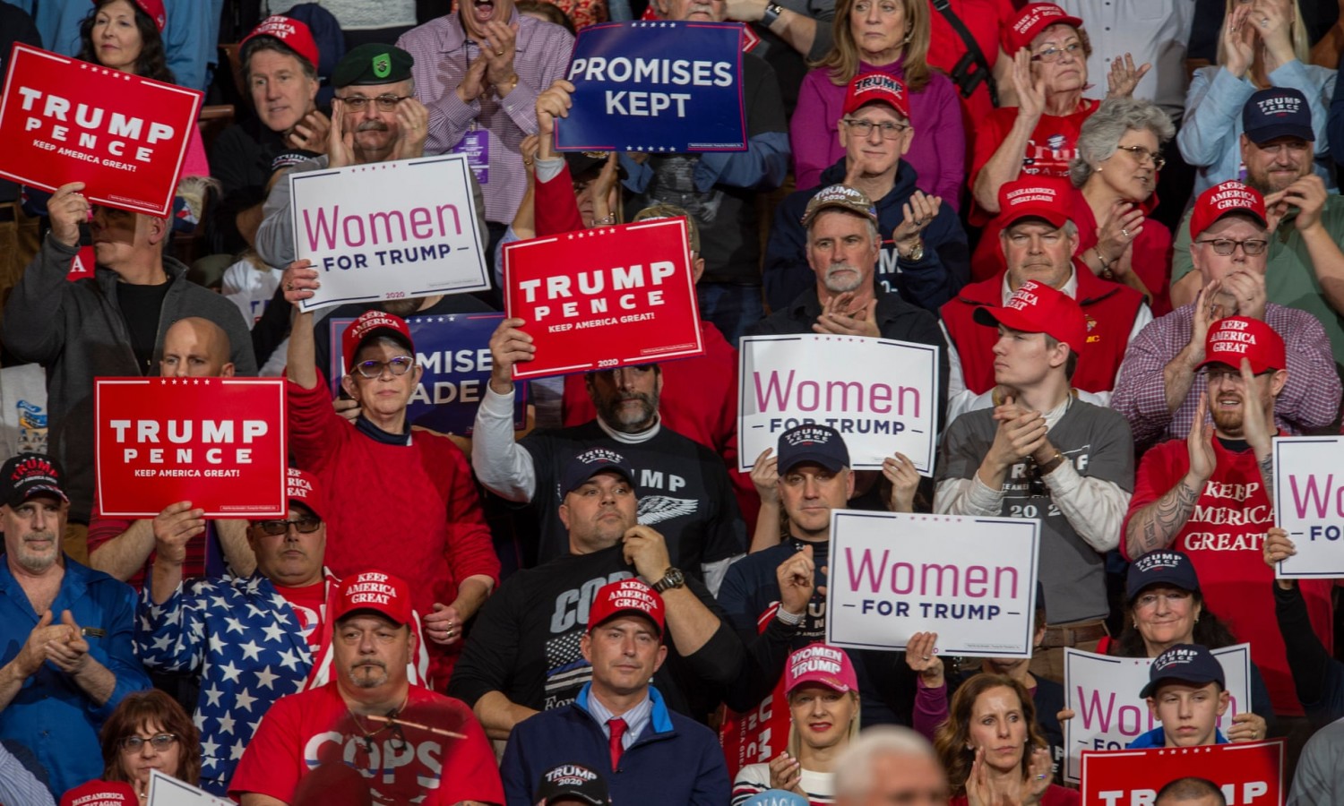 A Donald Trump rally in New Hampshire. Photograph: Greg E Mathieson Sr/MAI/REX/Shutterstock