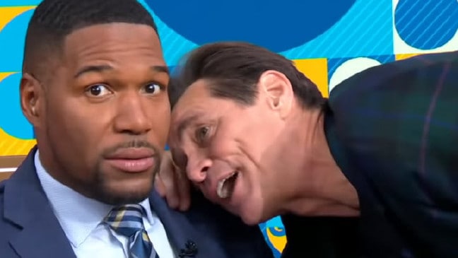 Jim Carrey's unusual antics on GMA.Source:YouTube