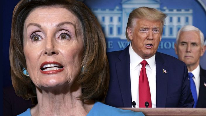 House Speaker Nancy Pelosi and President Trump. (Photo illustration: Yahoo News; photos: AP, Evan Vucci/AP)