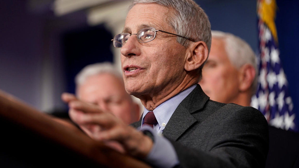 Director of the National Institute of Allergy and Infectious Diseases Dr Anthony Fauci speaks during a news briefing on the Trump administration's response to the coronavirus at the White House in Washington, D.C. on March 15, 2020. © Joshua Roberts,