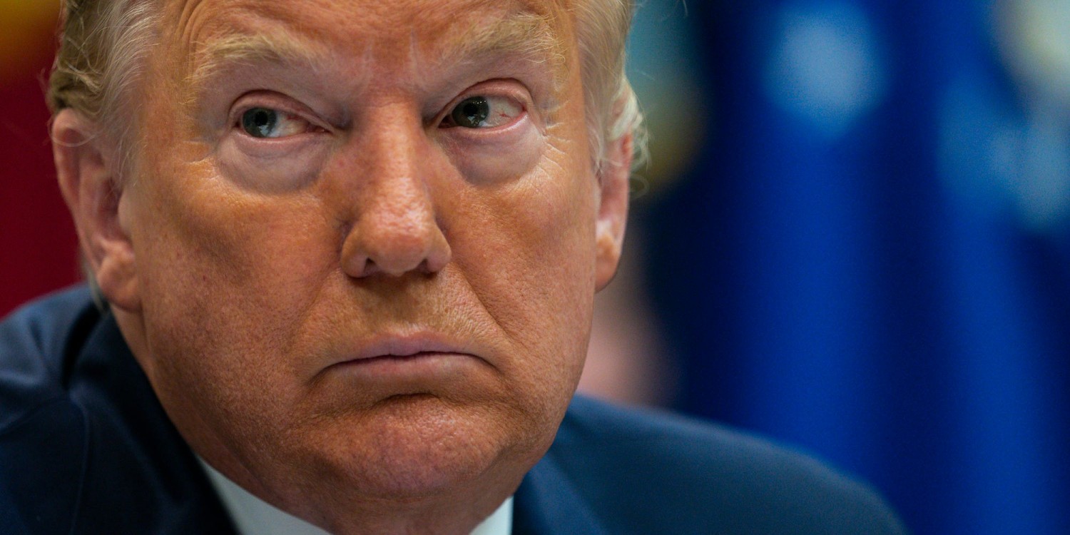 President Donald Trump listens during a meeting on the novel coronavirus with health care company leaders, in the Roosevelt Room of the White House, March 10, 2020, in Washington, D.C. Evan Vucci/AP