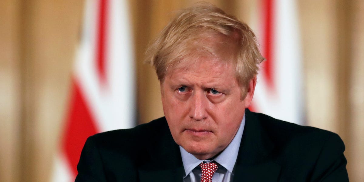 British Prime Minister Boris Johnson at a news conference in London on Thursday addressing the government's response to the novel coronavirus outbreak. REUTERS/Simon Dawson/Pool