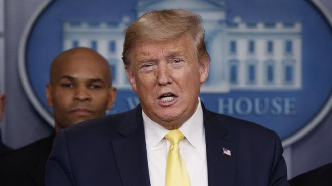 US President Donald Trump in the briefing room of the White House in Washington on March 9, 2020. Picture: AP /Carolyn Kaster.Source:AP