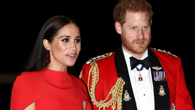 Prince Harry, Duke of Sussex, and Meghan, Duchess of Sussex, arrive to attend the Mountbatten Festival of Music at the Royal Albert Hall in London. Picture: Simon Dawson/AFPSource:AFP