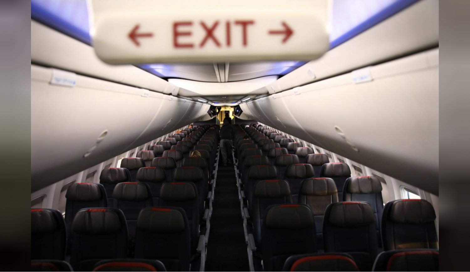 FILE PHOTO - Rows of empty seats of an American Airline flight are seen, as coronavirus disease (COVID-19) disruption continues across the global industry, during a flight between Washington D.C. and Miami, in Washington, U.S., March 18, 2020. REU