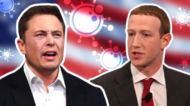 AFP/REUTERS / Elon Musk and Mark Zuckerberg have expressed opposing views