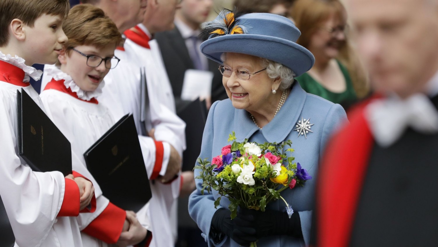 Britain's Queen Elizabeth II leaves after attending the annual Commonwealth Day service at Westminster Abbey in London on March 9. (AP Photo/Kirsty Wigglesworth)
