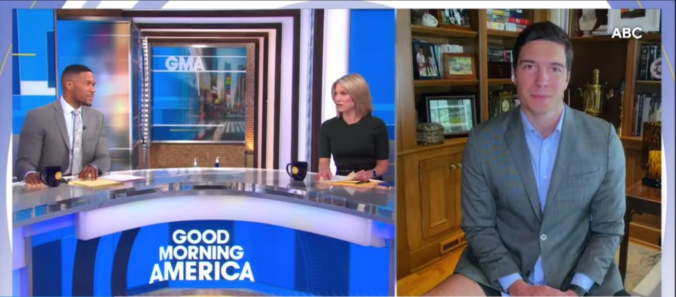 Viral reporter returns to 'GMA' after 'hilariously mortifying' video appearance with no pants