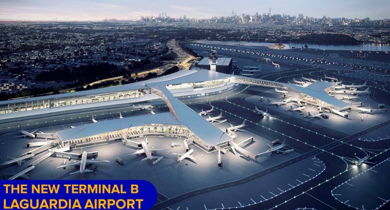 The new Terminal B at Laguardia Airport is pictured in this photo illustration.(Luiz C. Ribeiro/for New York Daily News)