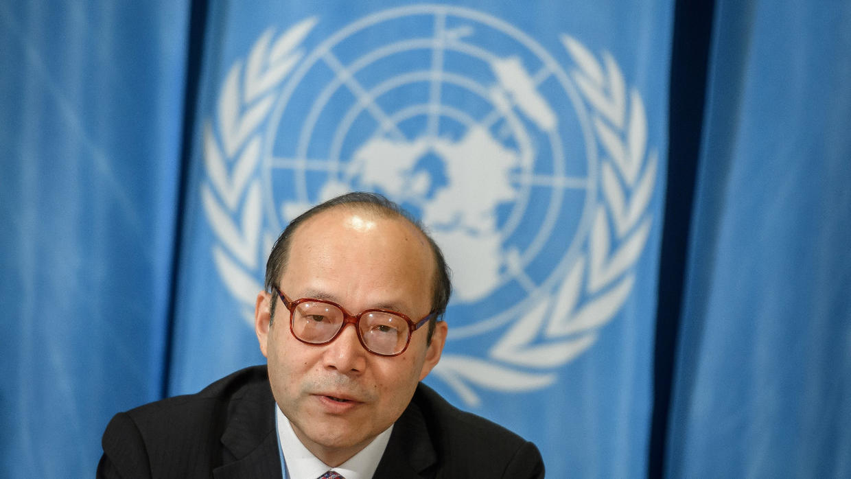 File photo of Chinese Ambassador Chen Xu at a press conference in Geneva on Feb. 26, 2020. © Fabrice COFFRINI / AFP (archives)