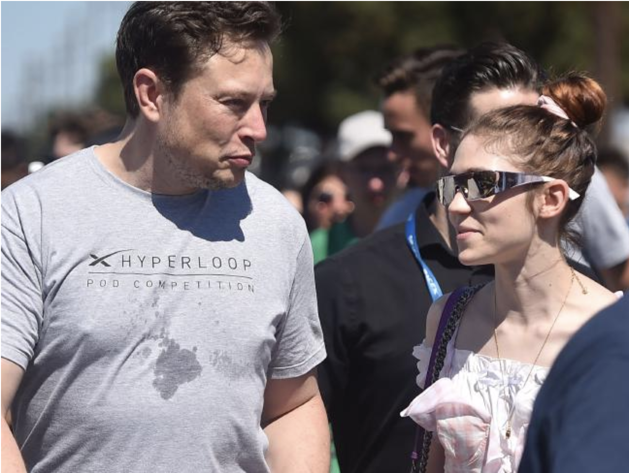 Musk with Grimes at the 2018 Space X Hyperloop Pod Competition, in Hawthorne, California on July 22, 2018. Picture: AFP/Robyn BeckSource:AFP