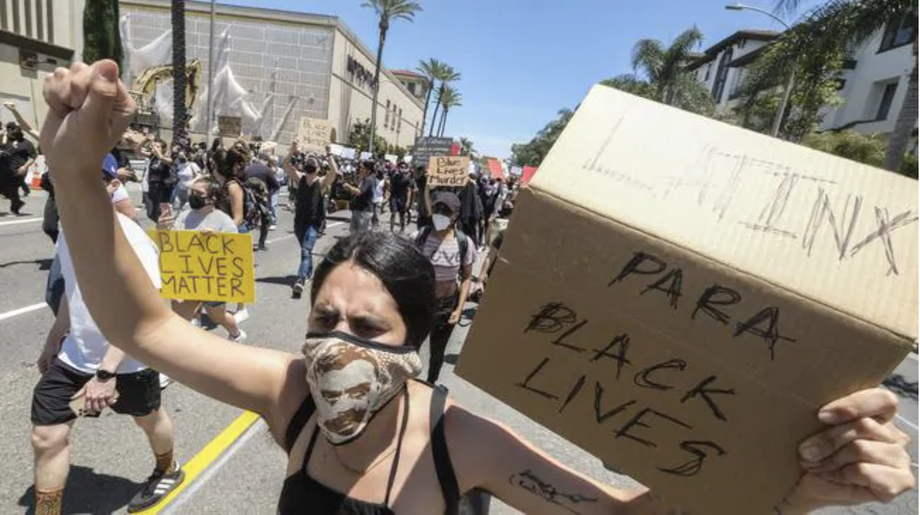  Thousands of people have gathered in LA to protest. Picture: AP Photo/Ringo H.W. ChiuSource:AP