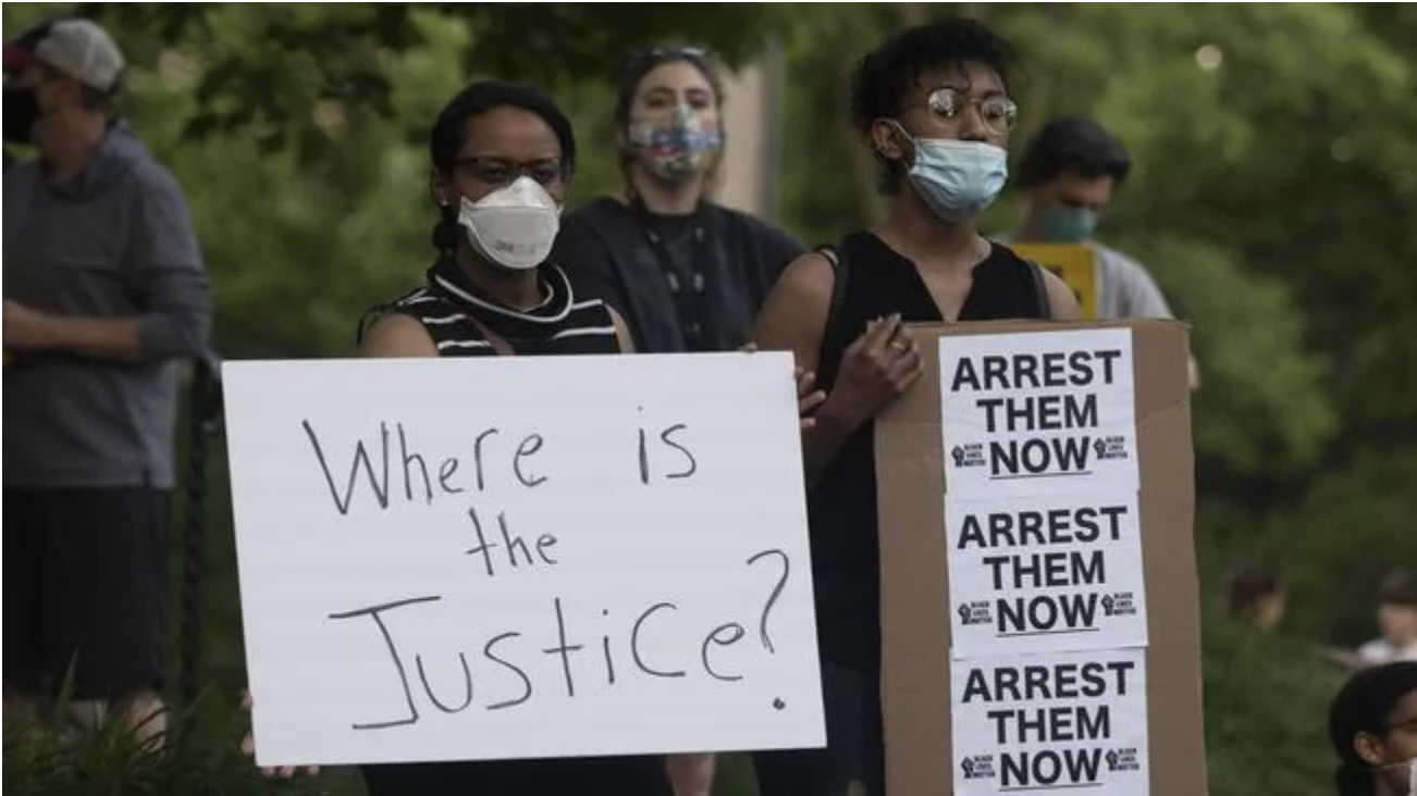 George Floyd’s death has sparked protests in several cities across the US. Picture: Stephen Maturen/Getty Images/AFP George Floyd’s death has sparked protests in several cities across the US. Picture: Stephen Maturen/Getty Images/AFPSource:AFP