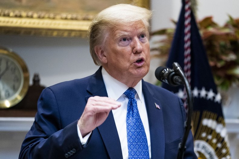 U.S. President Donald Trump speaks in the Roosevelt Room at the White House May 19, 2020 in Washington, DC. DOUG MILLS/GETTY