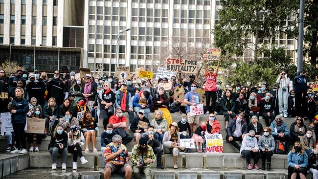 Tens of thousands of Australians took part in protests across the country on Saturday despite the risk of coronavirus. Picture: AAP/Morgan SetteSource:AAP
