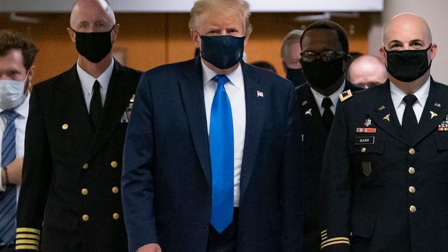 Donald Trump wearing a mask. Picture: Alex Edelman/AFPSource:AFP