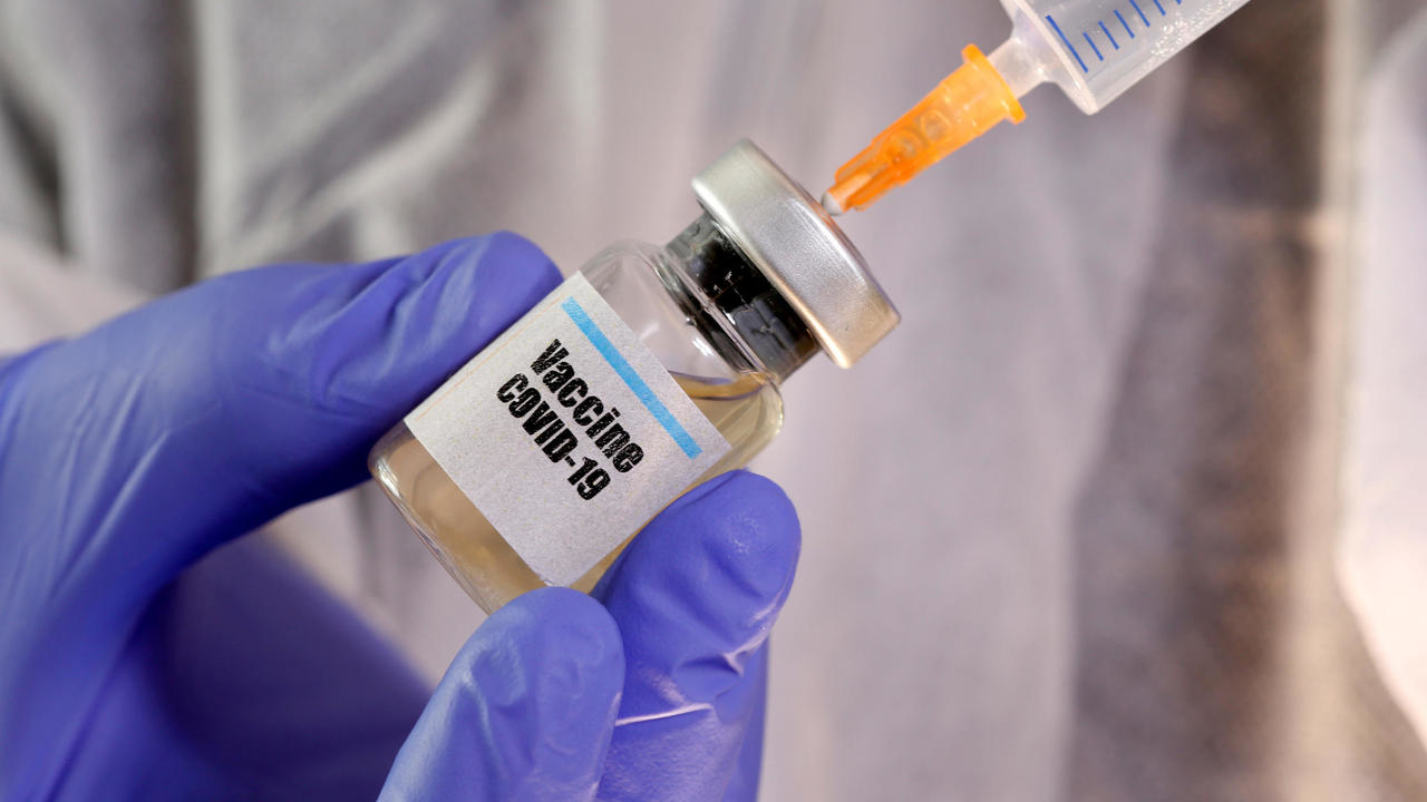 File photo of a small bottle labeled with a "Covid-19 vaccine" sticker. REUTERS - Dado Ruvic