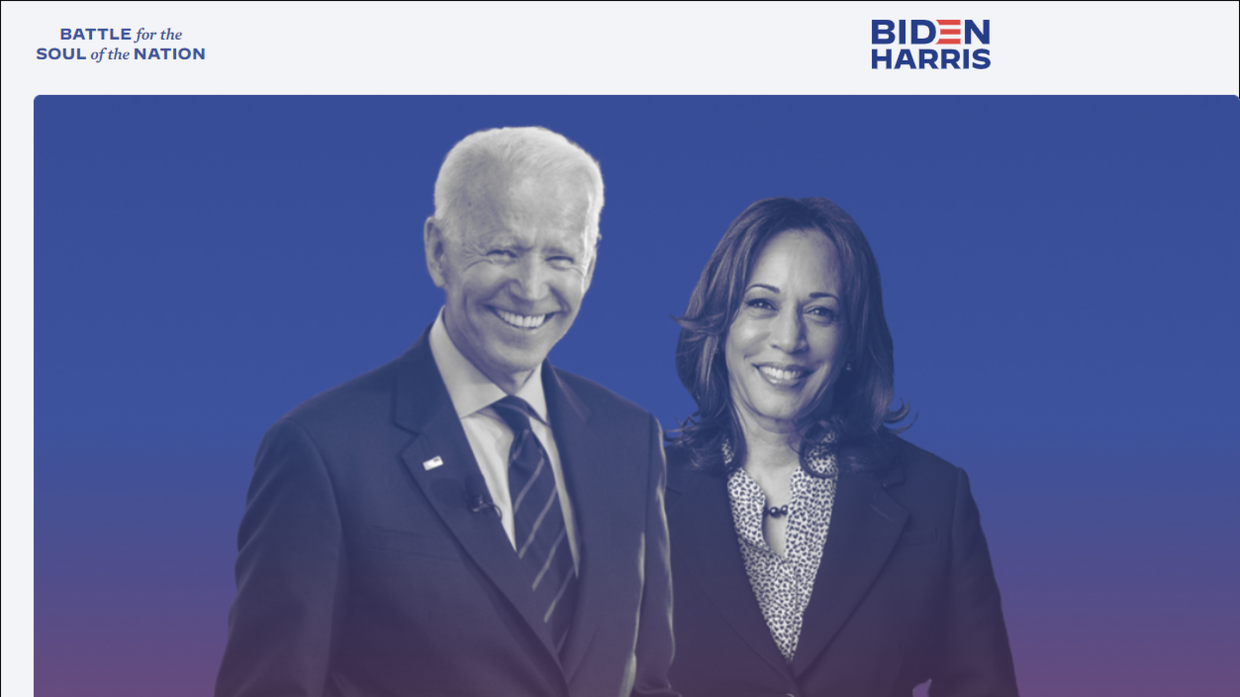 A screenshot from joebiden.com