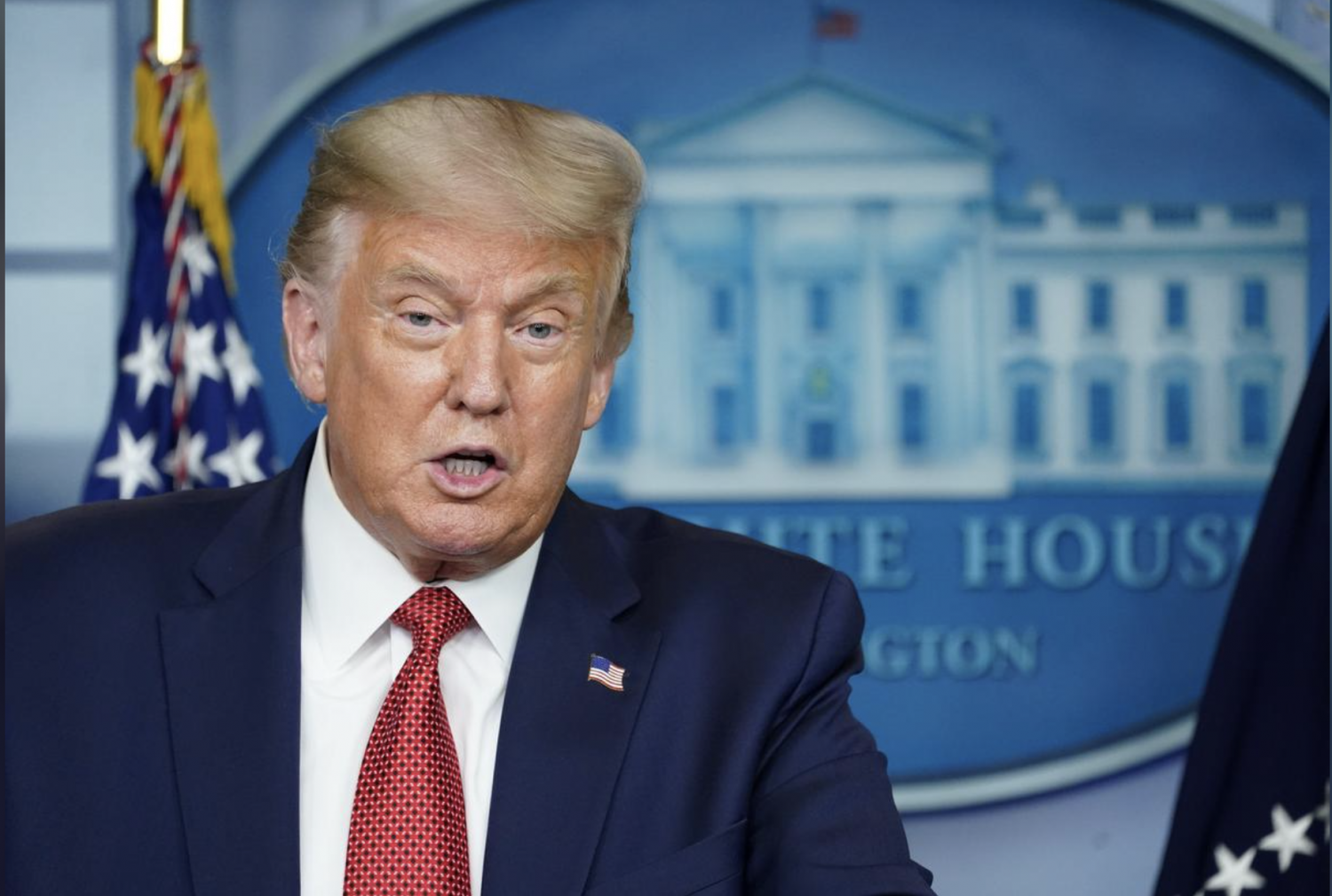 U.S. President Donald Trump speaks during a coronavirus disease (COVID-19) pandemic briefing at the White House in Washington, U.S., August 10, 2020. REUTERS/Kevin Lamarque