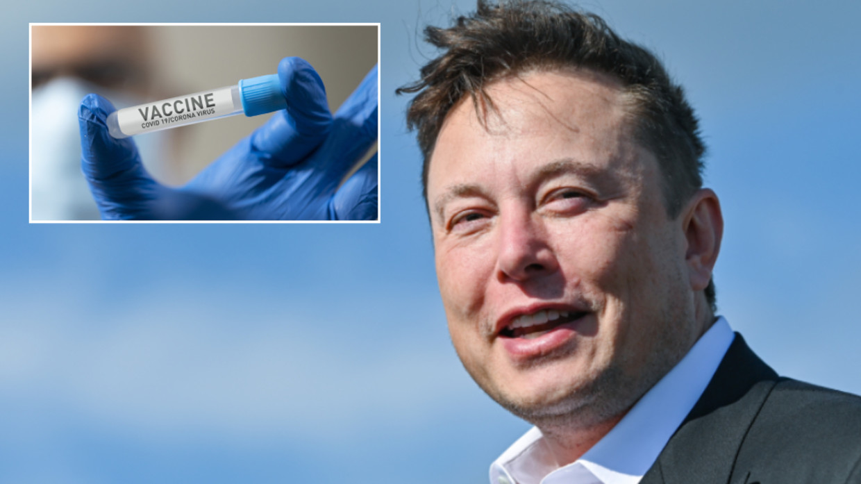 Elon Musk (main image) says he won't get vaccinated against Covid-19. © Julian Stähle / dpa/ Global Look Press, inset: © Getty Images / Lal Nallath