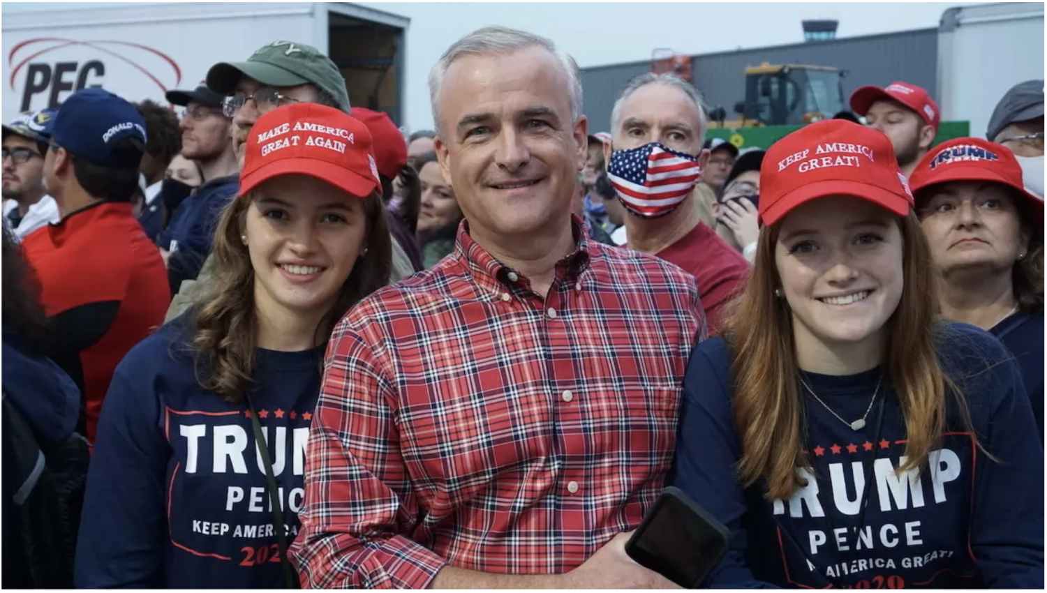 Daryl Bernard, a 55-year-old sales representative in the medical industry, drove to the rally from Maryland with his two daughters. Amy Coney Barrett 'would be a great role model for my girls' he said. © Colin Kinniburgh